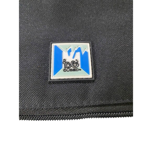 Ice Cubed Insulated Cooler Bag w/Front Mesh Pocket Black Blue Adjustable Strap - Picture 8 of 13